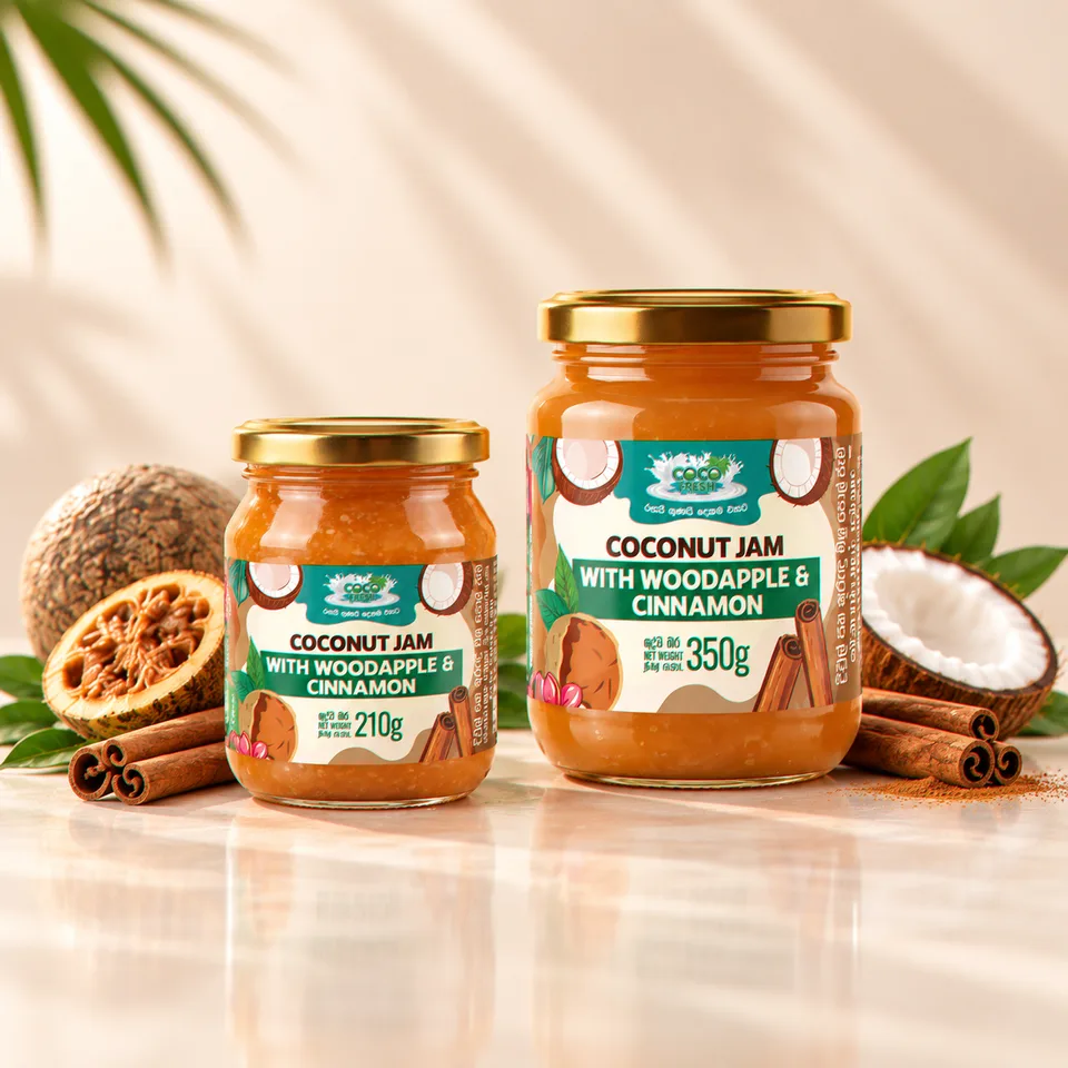 Coco Fresh Coconut Jam — Label design, product packaging, image 3