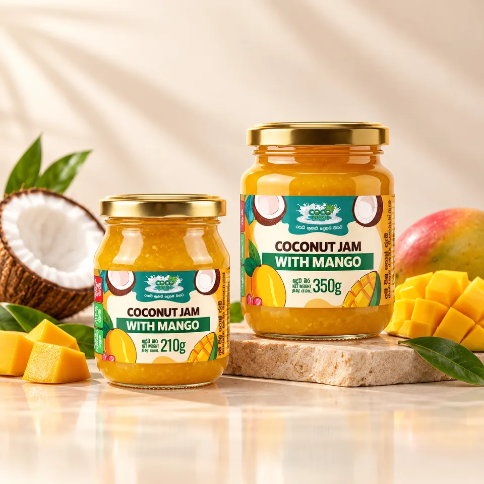 Coco Fresh Coconut Jam — Label design, product packaging, image 4